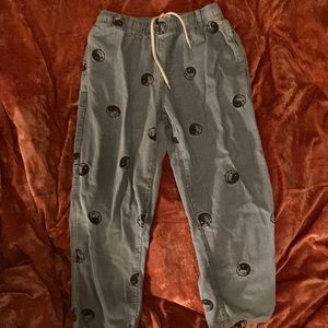 Urban Outfitters corduroy pants - yin yang smiley faces